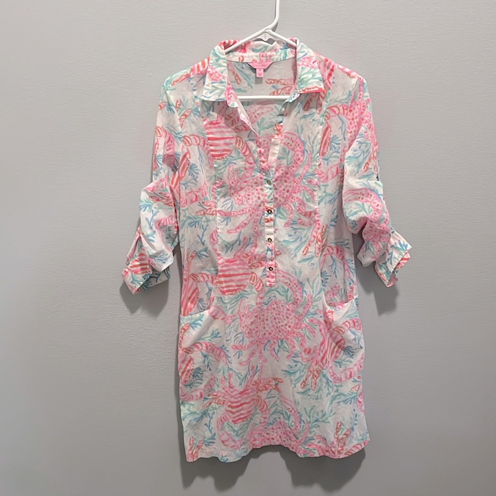 Lilly Pulitzer Sanibel Tunic Dress swim cover up beach  size medium